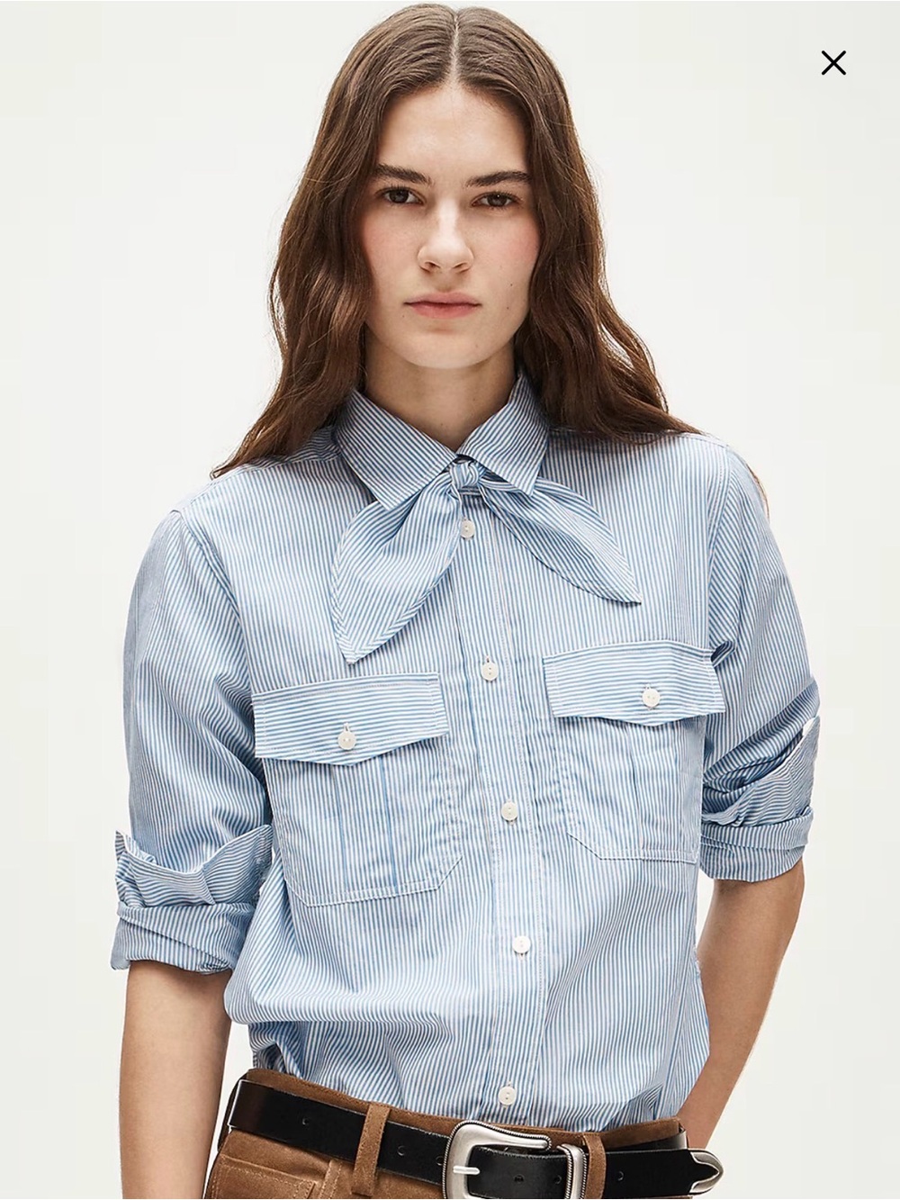 JCREW - Jules classic-fit tie-neck shirt